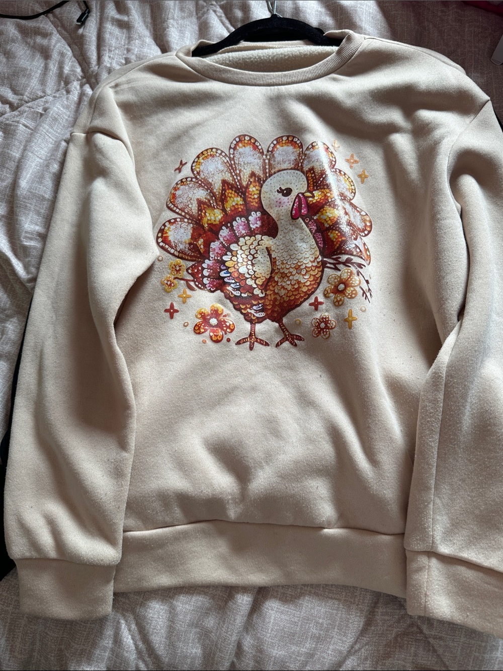 Cozy Cream Turkey Graphic Sweatshirt - Women and Boo sweatshirt
